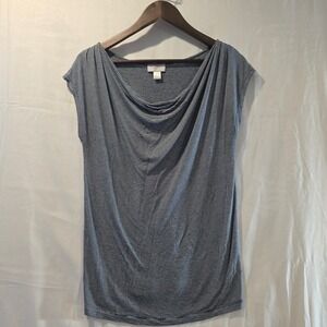 LOFT Striped Cowl Neck Cap Sleeve Tunic Top‎ Women's Medium